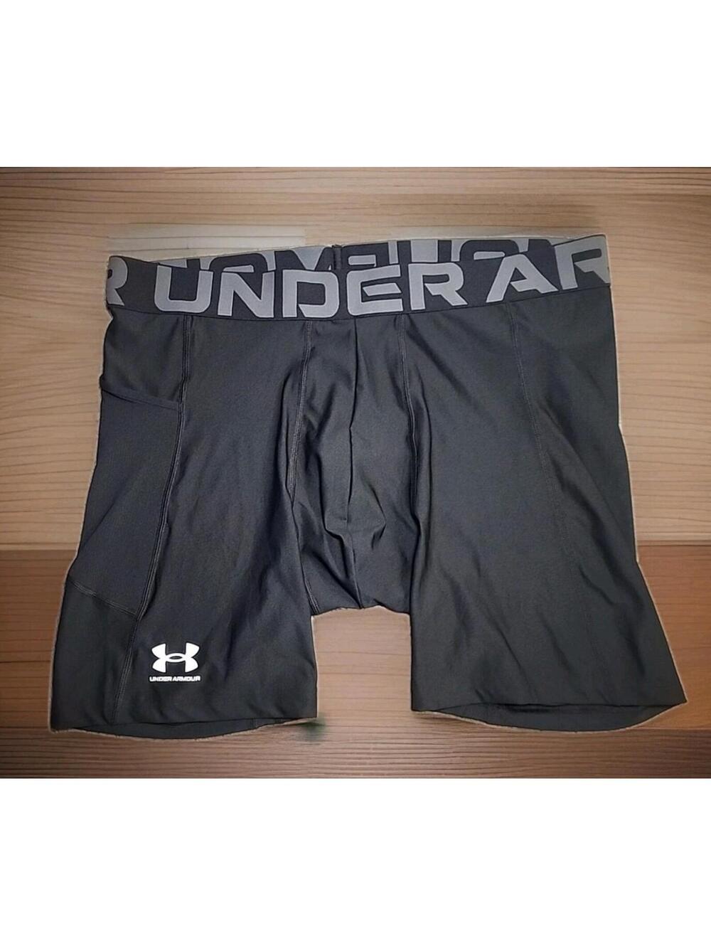 Under Armour Men's HeatGear Compression 6" Shorts, Black, Size 2XL(110)
